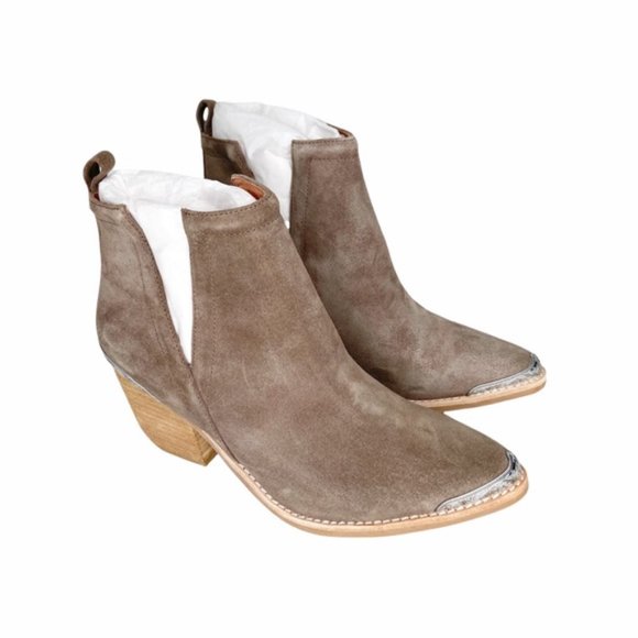 NWT Jeffrey Campbell Cromwell Cutout Western Boots Distressed Taupe Suede Size 8 - Picture 6 of 10